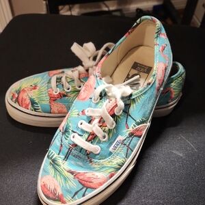 Vans Tropical Flamingo Sneakers - Teal and Pink